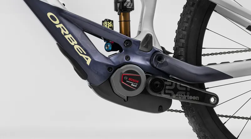 2024 Orbea Wild M20 Mountain E-bike In Halo Silver/Tanzanite Carbon View-7