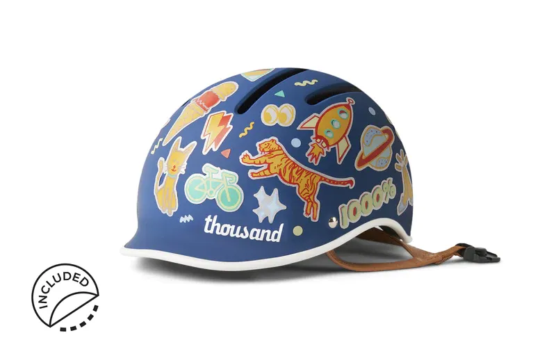 Thousand Blazing Blue Jr Kids Helmet-3