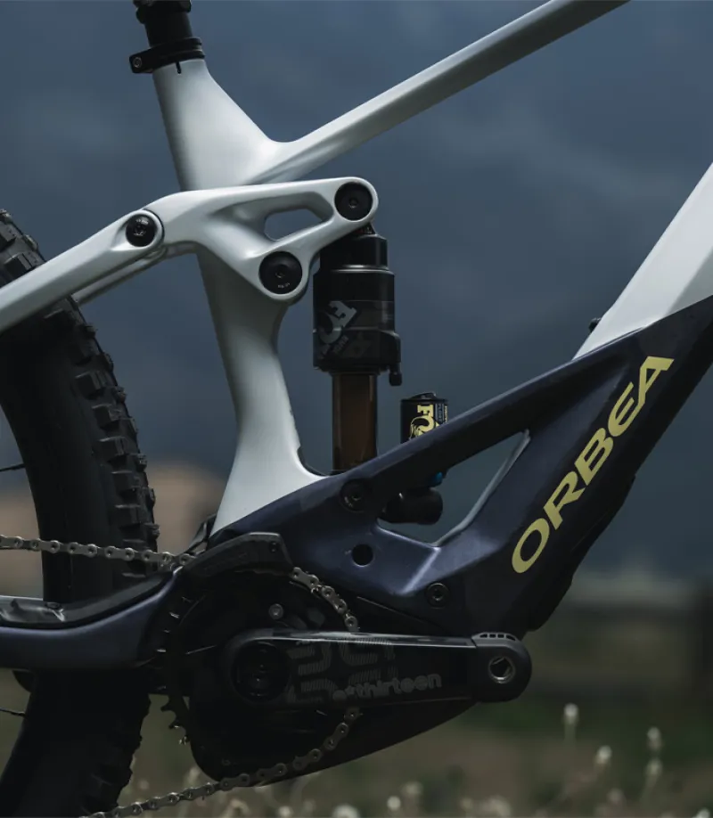 2024 Orbea Wild M20 Mountain E-bike In Halo Silver/Tanzanite Carbon View-5