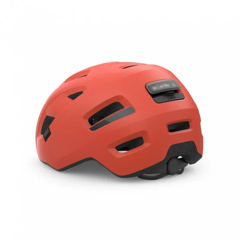 MET E-Mob Urban Helmet in Coral/Black-2