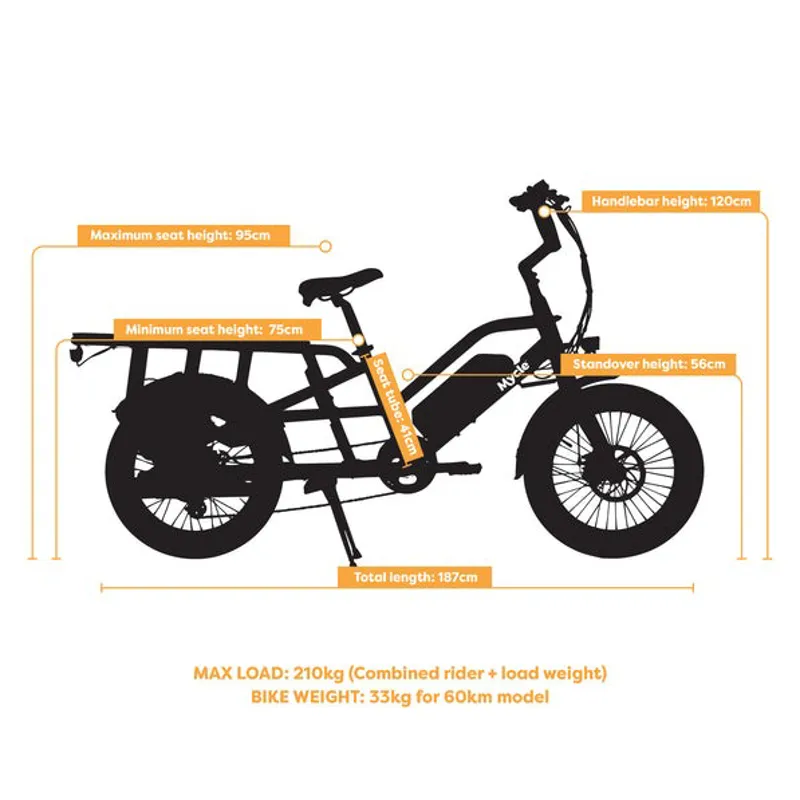 Mycle Cargo Electric Bike with 120km Battery in Black-6