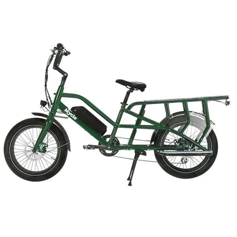 Mycle Cargo Electric Bike with 120km Battery in Greenwich Green