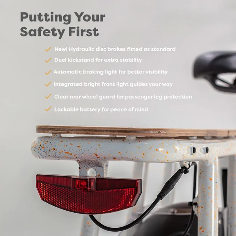 Mycle Cargo Electric Bike with 60km Battery in Speckled White-1