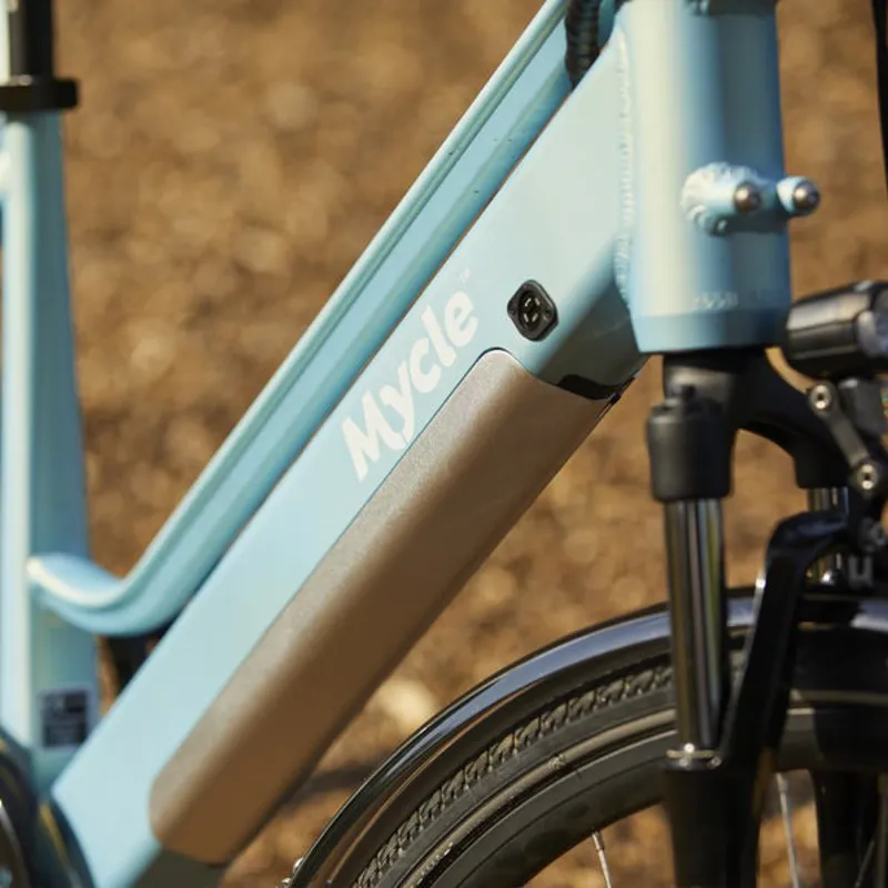 Mycle Comfort Electric Step Through Bike in Henley Blue-9