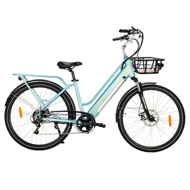 Mycle Comfort Electric Step Through Bike in Bailey Blue