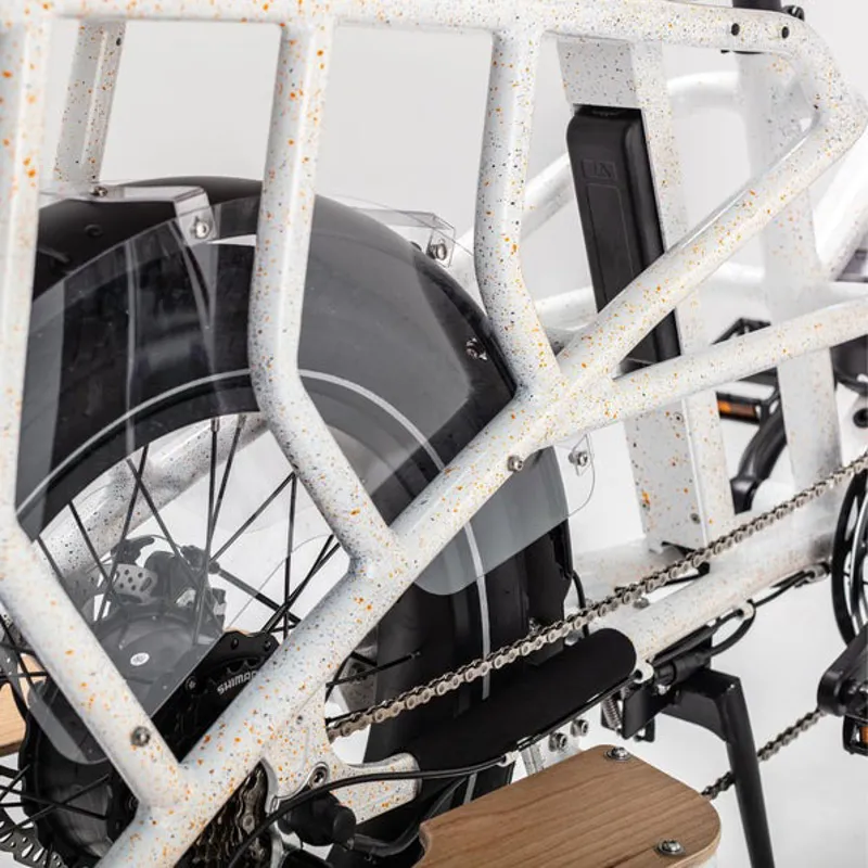 Mycle Cargo Electric Bike with 60km Battery in Speckled White-2