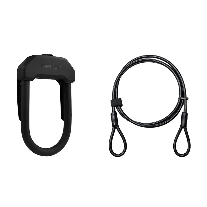 Hiplok DX+ Sold Secure Diamond D-Lock with 2m Cable in Black