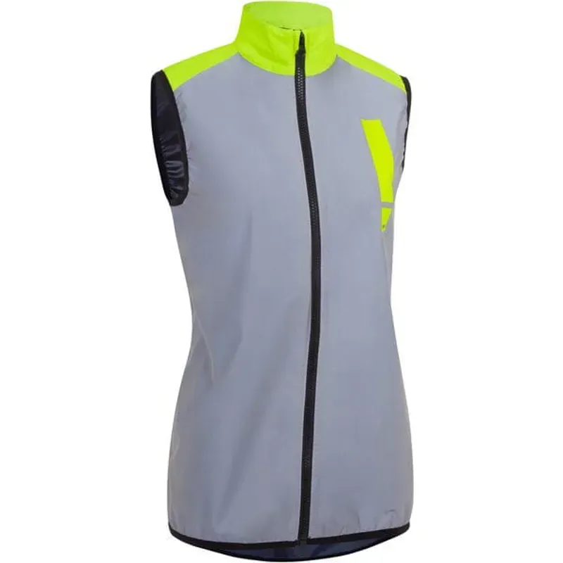  HUMP Women's Ultra Reflect Gilet in Silver Reflect / Hi-Viz Yellow-1