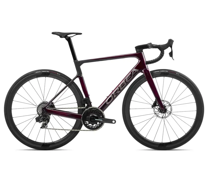 2023 Orbea Orca M21eltd Pwr Road Bike In Red Wine/Carbon Raw 