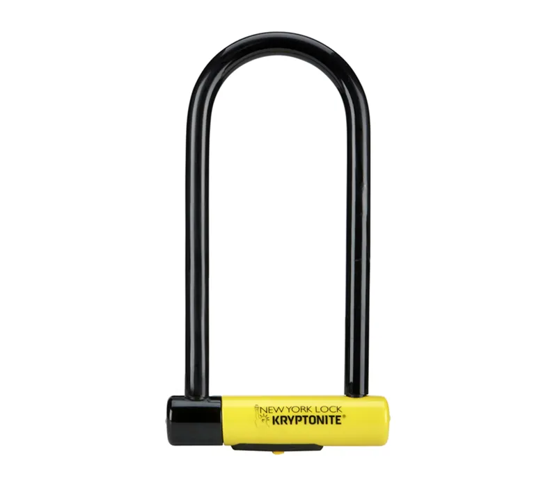 Kryptonite New York Long Shackle Sold Secure Gold Lock in Yellow/Black