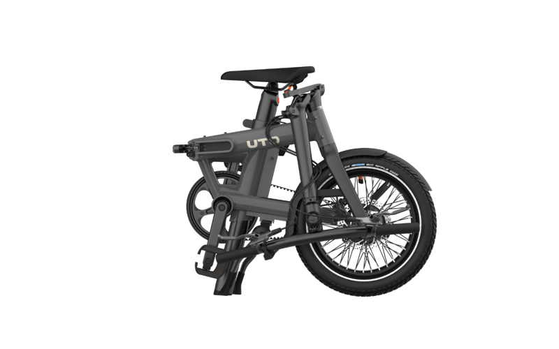 UTO Morning PRO16 Electric Folding Bike With Belt Drive in Anthracite Grey-1