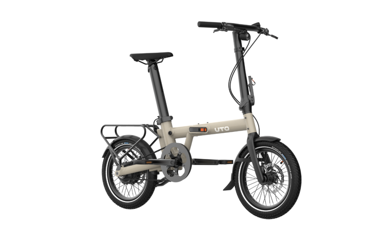 UTO Morning PRO16 Electric Folding Bike With Belt Drive in Taupe-2
