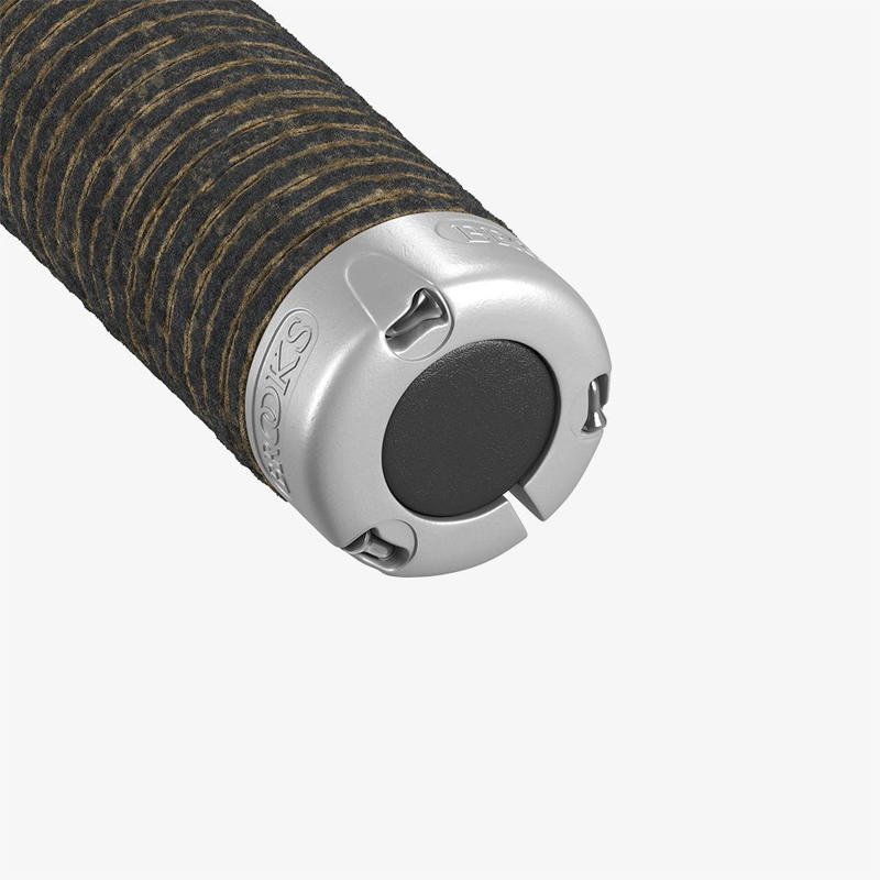 Brooks Plump Leather Grips in Black-2