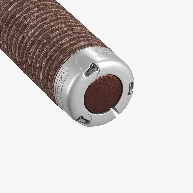 Brooks Plump Leather Grips in Brown-2