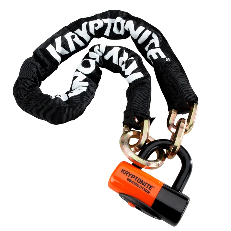Kryptonite New York 1213 Chain Sold Secure Gold w/Lock in Black/Orange-1