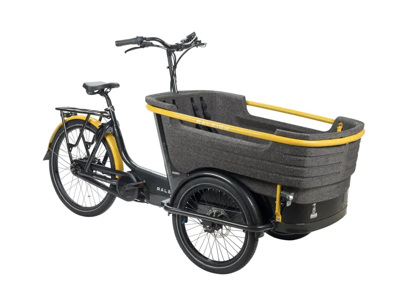 Raleigh Stride 3 Family Cargo Bike in Black/Yellow-1