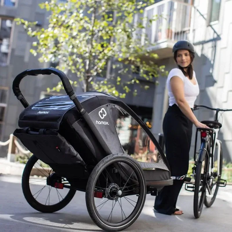 Hamax Cocoon Single Child Bike Trailer in Grey/Black-9