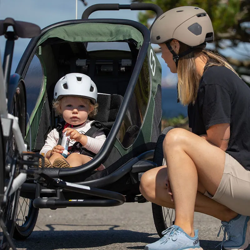 Hamax Outback Child Bike Twin Trailer in Green/Black-7