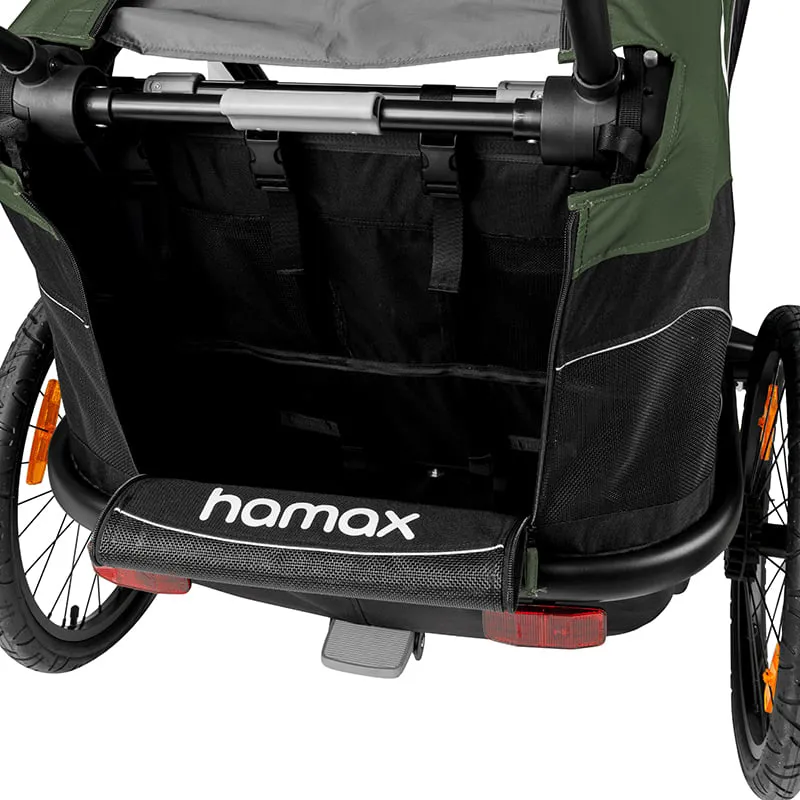 Hamax Outback Child Bike Twin Trailer in Green/Black-3