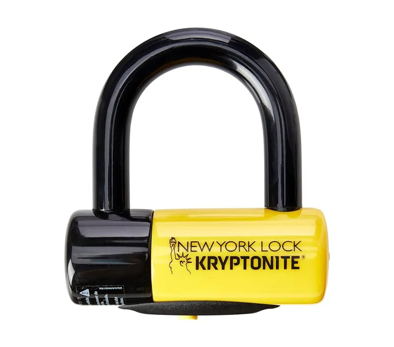 Kryptonite New York Liberty Sold Secure Gold Disc Lock with Cable in Yellow/Black