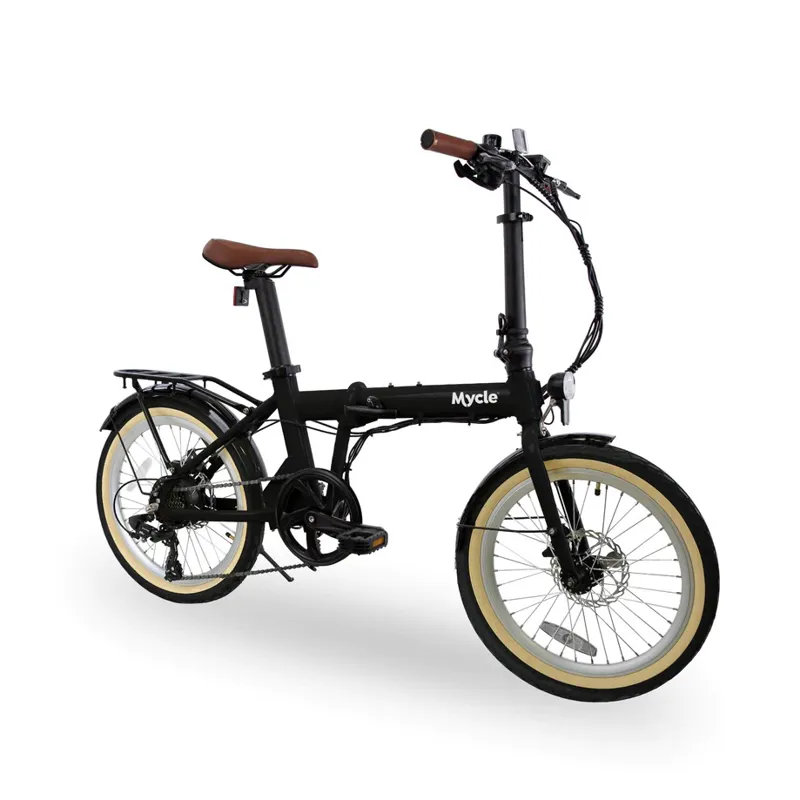 Mycle Compact Folding Electric Bike in Black