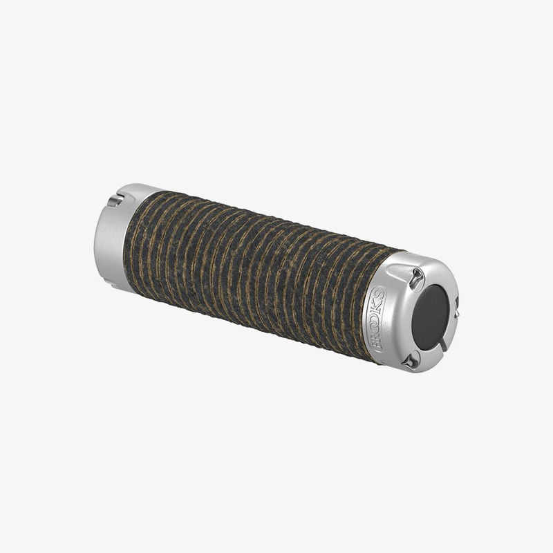 Brooks Plump Leather Grips in Black-1