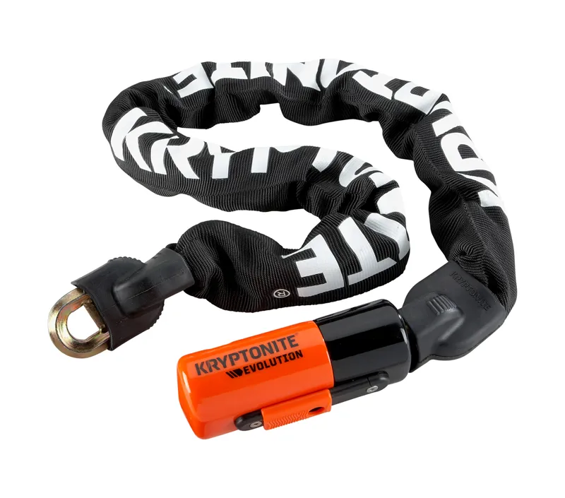 Kryptonite Evolution S4 150cm Sold Secure Gold Chain in Orange/Black