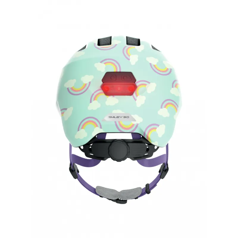 Abus Smiley 3.0 LED Kids Helmet in Light Blue-2