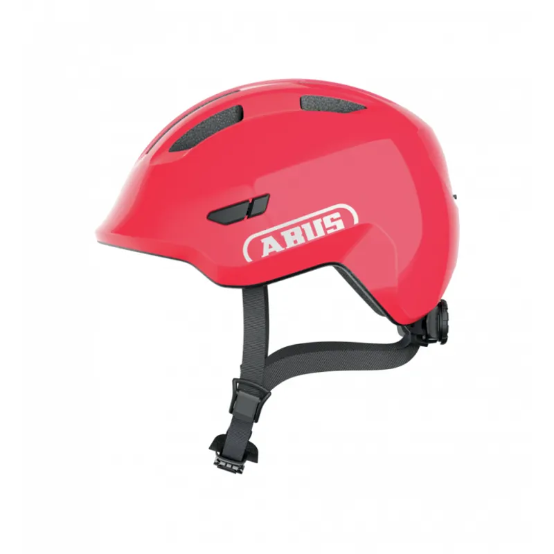  New Abus Smiley 3.0 Shiny Junior Helmet in Red