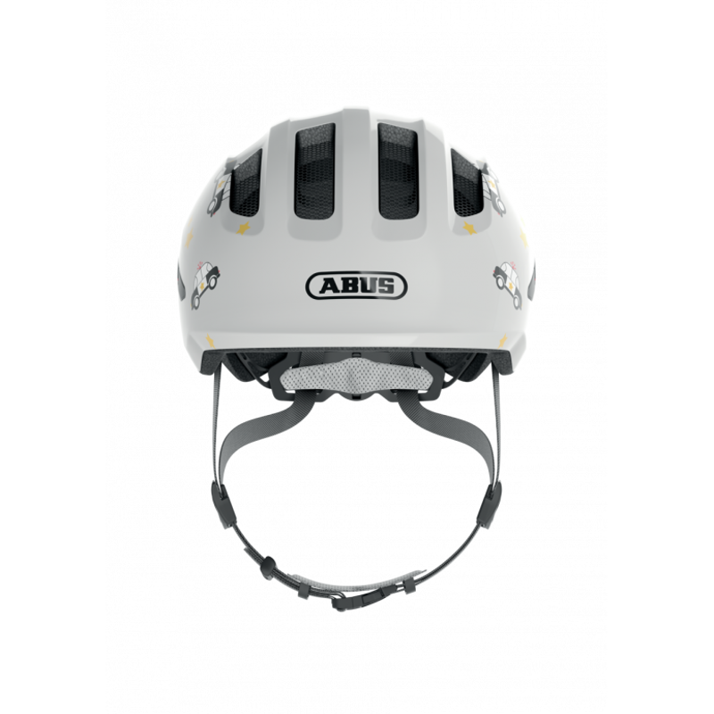 New Abus Smiley 3.0 Shiny Junior Helmet in Grey Police Cars-1