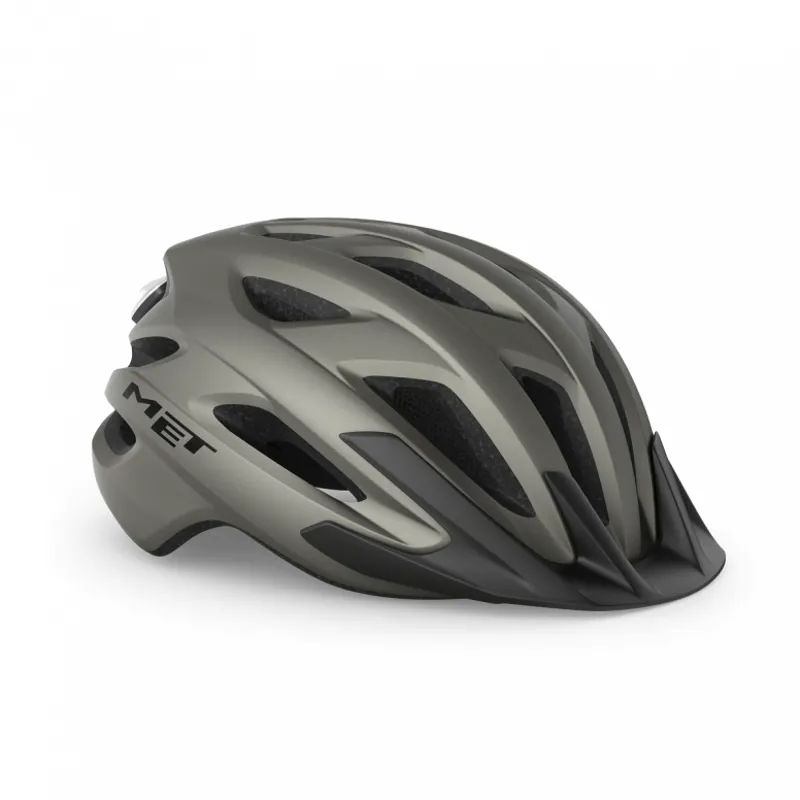 MET Crossover Versatile LED Helmet in Titanium