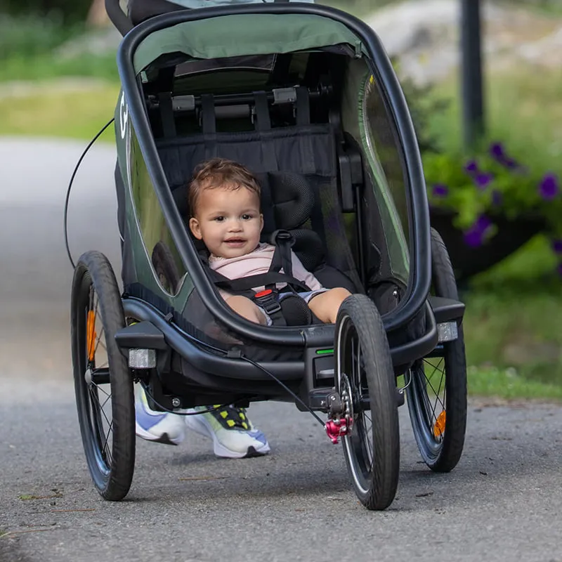 Hamax Outback Child Bike Twin Trailer in Red/Black-8