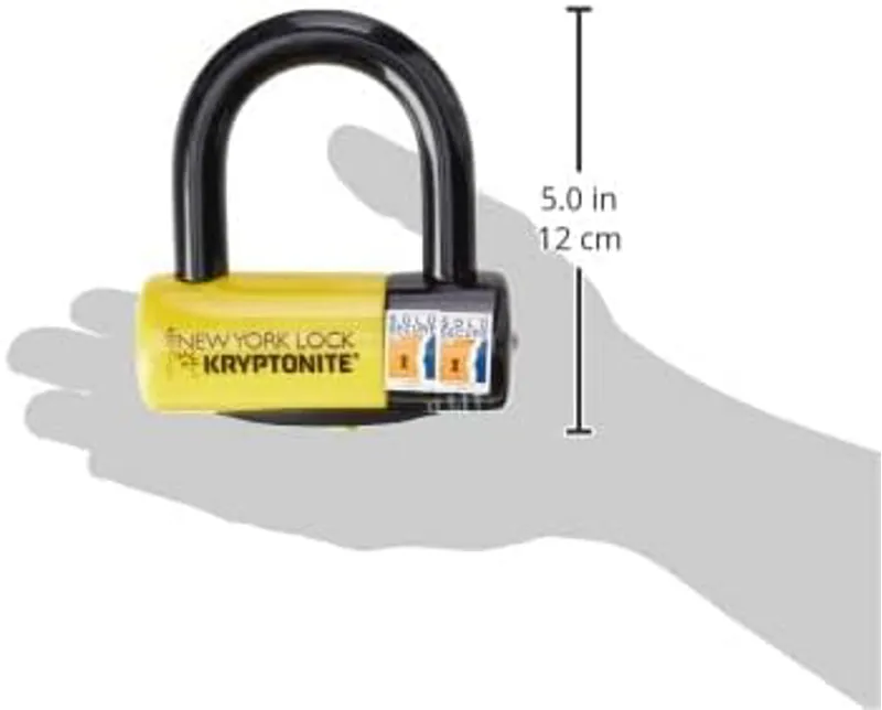 Kryptonite New York Liberty Sold Secure Gold Disc Lock with Cable in Yellow/Black-1