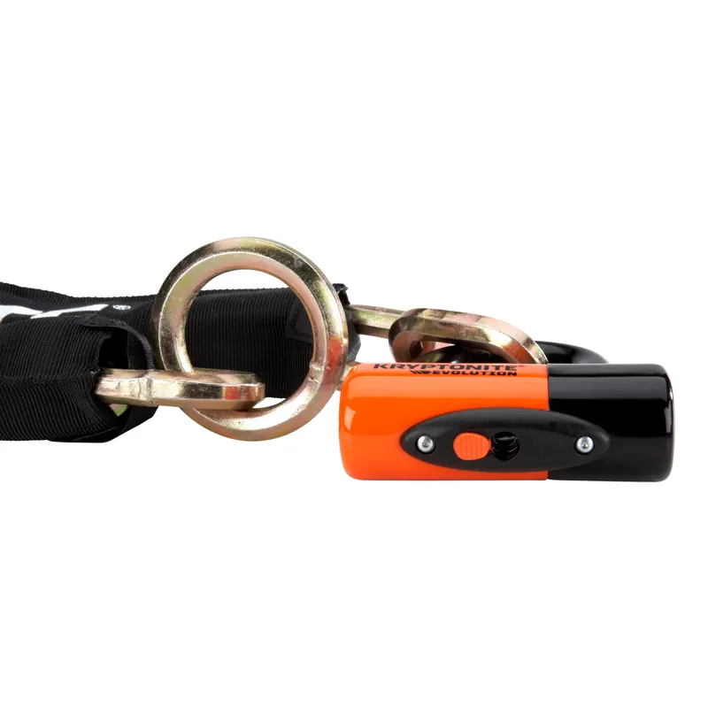 Kryptonite New York 1213 Chain Sold Secure Gold w/Lock in Black/Orange-2