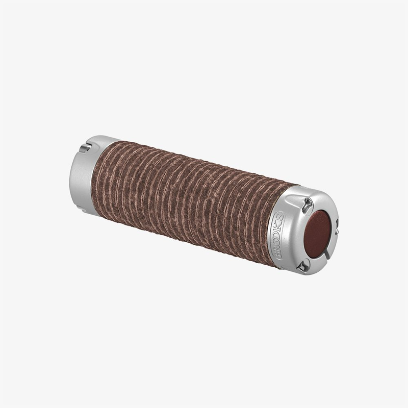 Brooks Plump Leather Grips in Brown-1