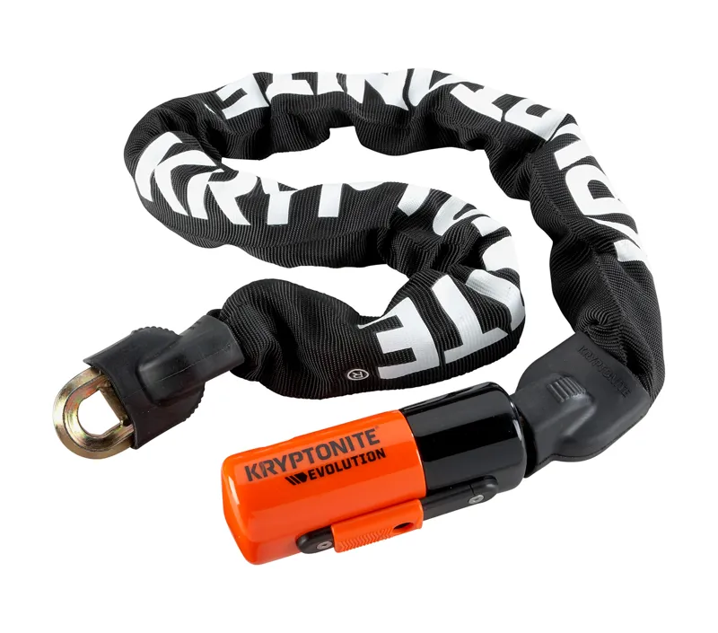 Kryptonite Evolution 1090 90cm Sold Secure Gold Chain Lock in Orange/Black
