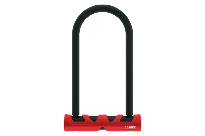 ABUS Ultimate 420 U-Shackle Lock 140mm / 230mm + 10/120mm Cobra Cable Gold Sold Secure 17mm in Black/Red