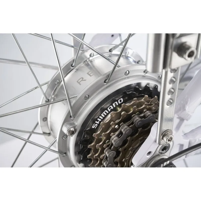 Pure Free Step Electric Hybrid Bike in White-7