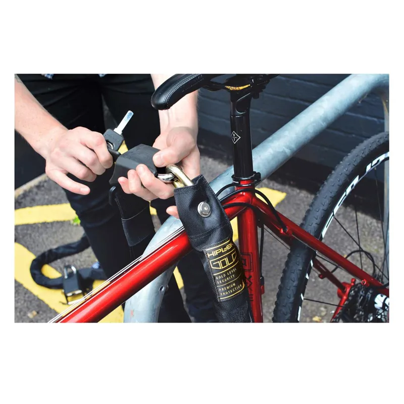 Hiplok Gold Wearable 10mm x 85cm Sold Secure Gold Chain Lock in Black-5