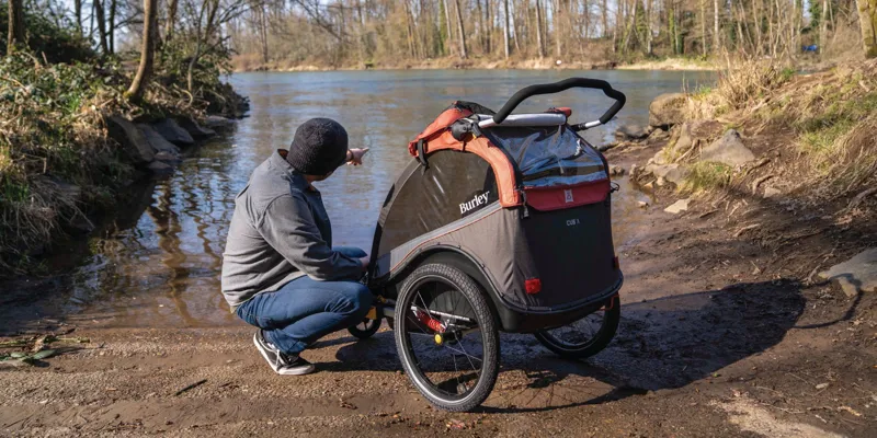 Burley Cub X Bike Trailer/ Stroller in Orange / Black-6