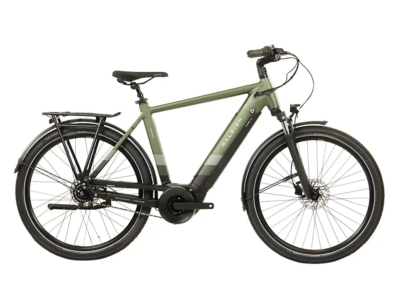 Raleigh Centros Crossbar Hub Gear eBike in Khaki Green