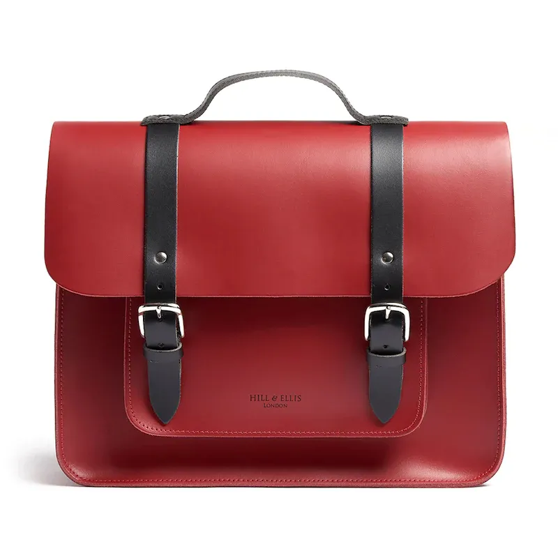Hill and Ellis 10L Leather Pannier Bag Limited Edition in Red