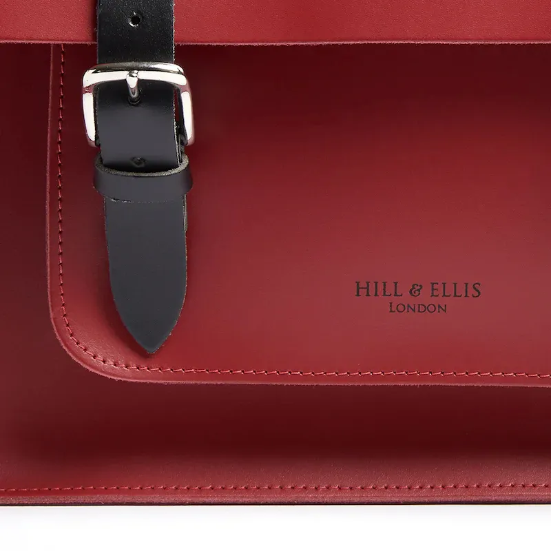 Hill and Ellis 10L Leather Pannier Bag Limited Edition in Red-3