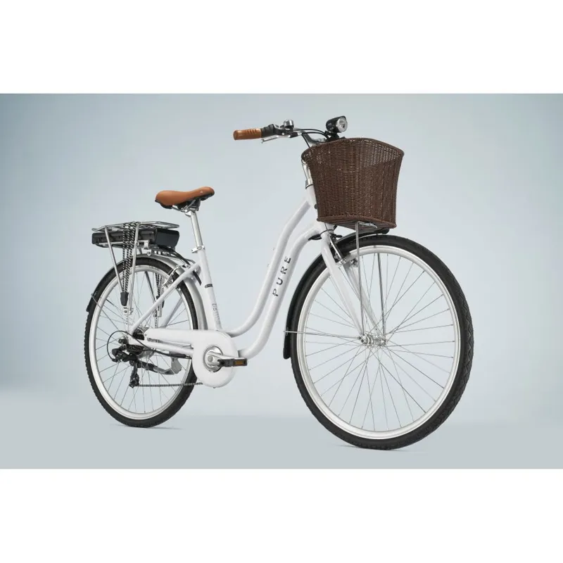 Pure Free Step Electric Hybrid Bike in White-3