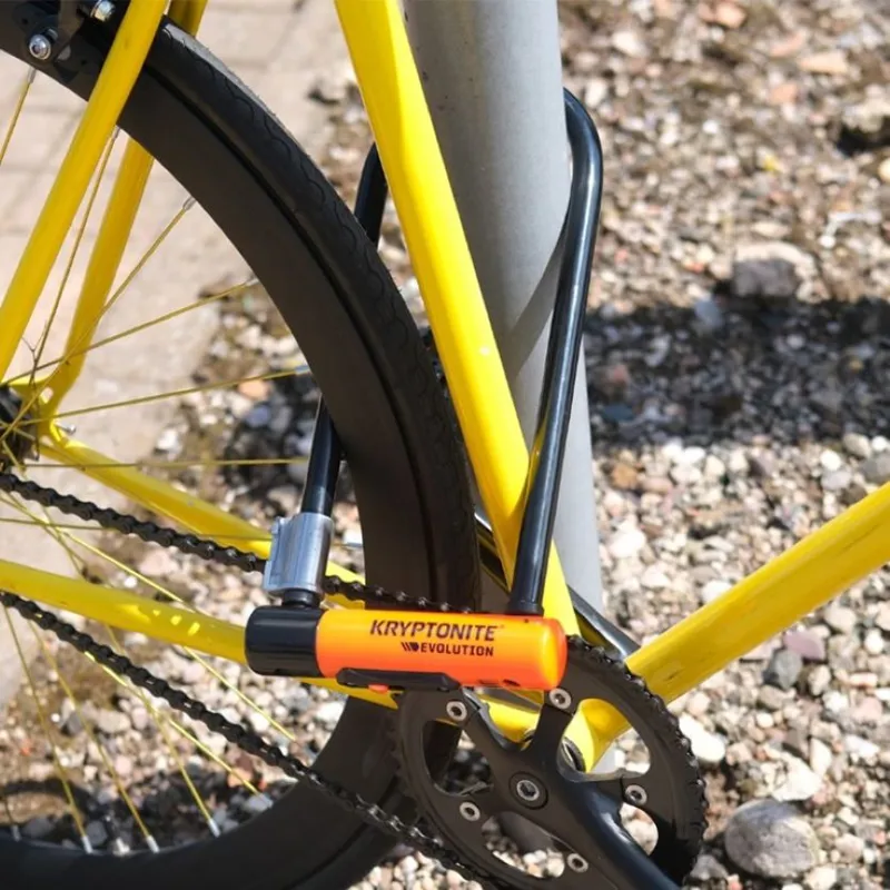 Kryptonite Evolution Long Sold Secure Gold Shackle Lock w/Flexframe Bracket in Orange/Black-5