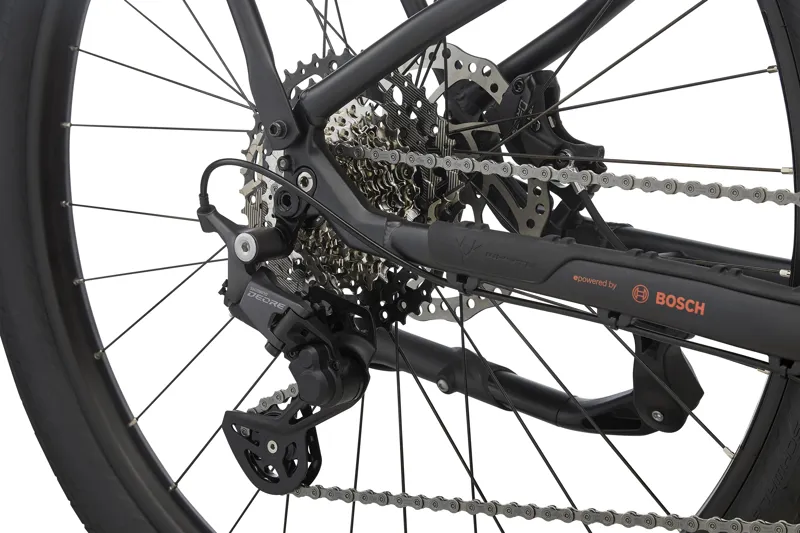 Whyte E-506 V2 Electric Hybrid Bike in Matt Black/Blue Burnt Orange-4