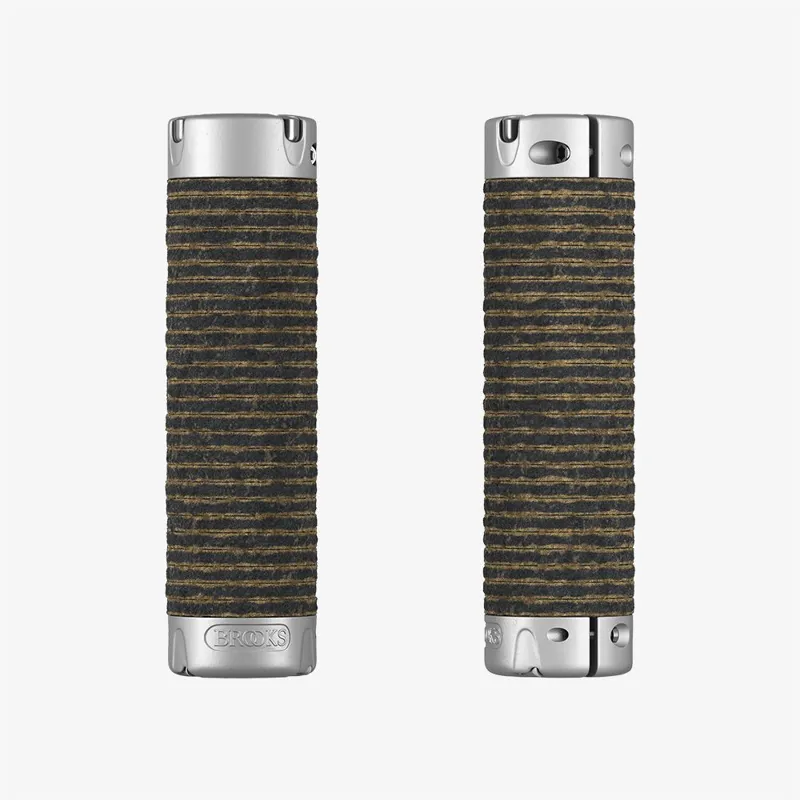 Brooks Plump Leather Grips in Black