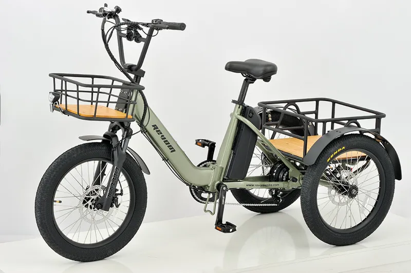 Revom Mover T1 Electric Cargo Tricycle in Olive Green-1
