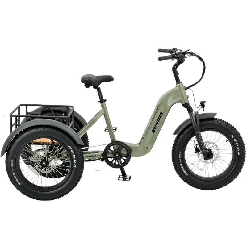 Revom Mover T2 Electric Cargo Bike in Olive Green