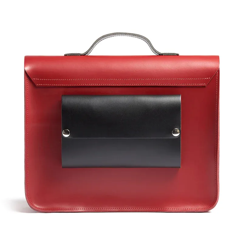 Hill and Ellis 10L Leather Pannier Bag Limited Edition in Red-2